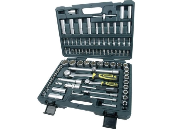 Brüder Mannesmann pipenøkkelsett 6,3 mm (1/4") og 12,5 mm (1/2") 94 stk. 2055-SL (2055-SL)