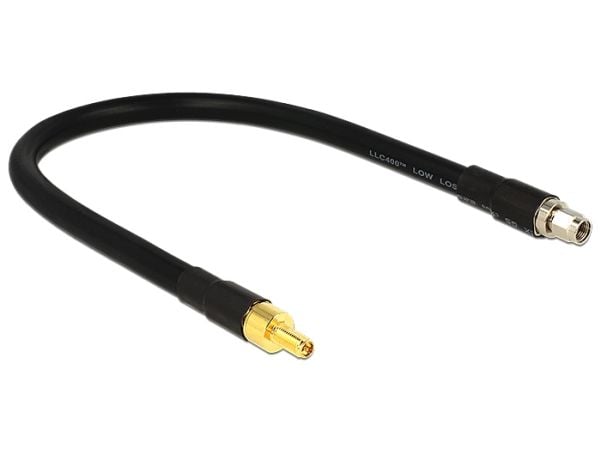 Delock CFD400 LLC400 low loss - Antenneforlengelseskabel - RP-SMA (hunn) til RP-SMA (hann) - 40 cm - CFD-400 - svart