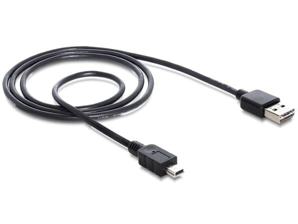 Delock EASY-USB - USB-kabel - mini-USB type B (hann) til USB (hann) - 5 m - svart