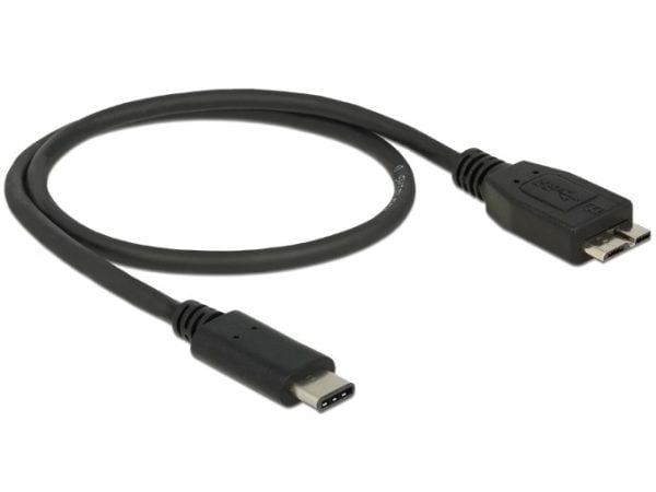 Delock - USB-kabel - Micro-USB Type B (hann) til USB-C (hann) - USB 3.1 Gen 2 - 50 cm - svart