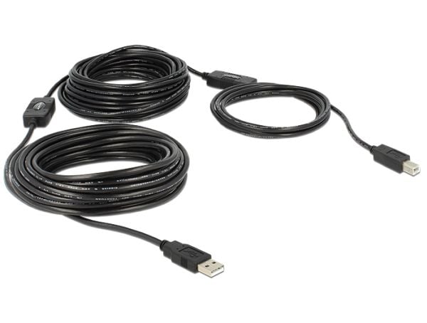 Delock - USB-kabel - USB-type B (hann) til USB (hann) - USB 2.0 - 20 m - aktiv