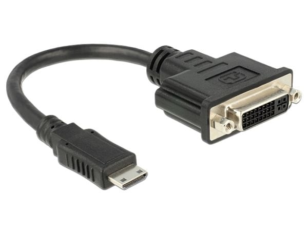 Delock - Videoadapteri - 19 pin mini HDMI Type C han til DVI-I hun - 20 cm - lajittelu