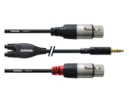 Cordial CFY 3 WFF, 2 x XLR (3-nastainen), Hanstik, 3.5mm, Hunstik, 3 m, Sort Cordial CFY 3 WFF, 2 x XLR (3-nastainen), Hanstik, 3.5mm, Hunstik, 3 m, Sort