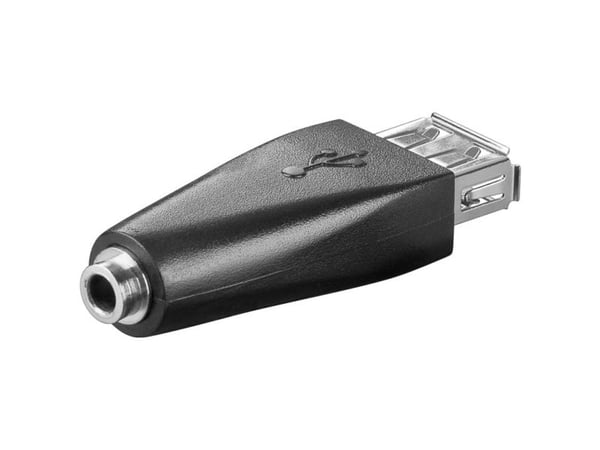 Goobay 93982, USB-A, 3.5mm, Sort