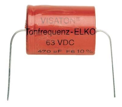 Visaton VS-330/63BA, Fixed capacitor, Sylindriske, Rød, DC, 330000 nF, 10%