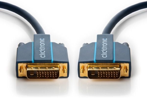 ClickTronic 5m DVI-D Connection, 5 m, DVI-D, DVI-D, Blå, Gull, 7,92 Gbit/s