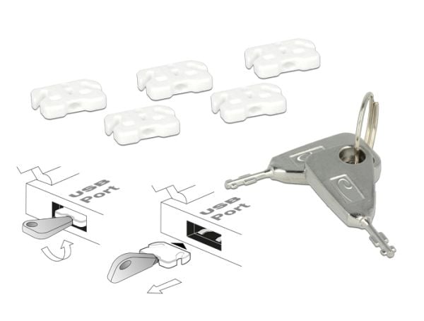 Delock Delock USB Port Blocker for USB A female - USB-portsperrer (en pakke 5)