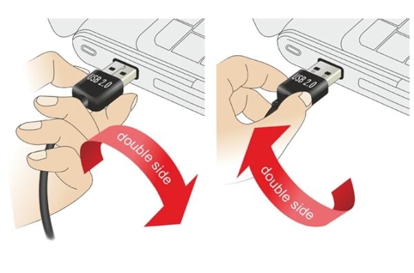 Delock EASY-USB - USB-kaapeli - USB Type B (han) til USB (han) - 1 m - 90° stikforbindelse - lajittelu