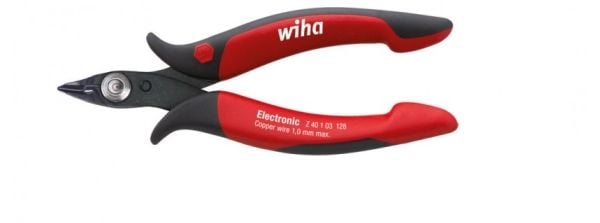 Wiha Z 40 1 03, Diagonal tang, 1 mm, Stål, Sort, Rød, 128 mm, 70 g