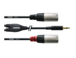 Cordial CFY WMM, 3.5mm, Hankjønn, 2 x XLR, Hunkjønn, 1,8 m, Sort