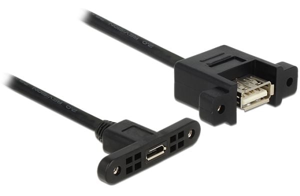 Delock - USB-adapter - Micro-USB type B (hunn) til USB (hunn) - USB 2.0 - 25 cm - svart