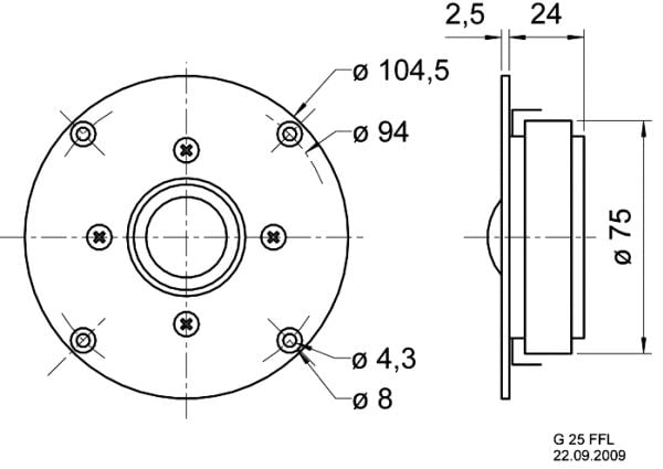 Visaton G 25 FFL 8 OHM - Høyttalerdriver - 120 watt