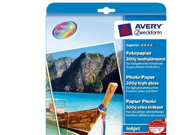 Avery Zweckform Superior Inkjet Photo Paper 2572 - Högblank - vit - A4 (210 x 297 mm) - 200 g/m² - 50 ark fotopapper