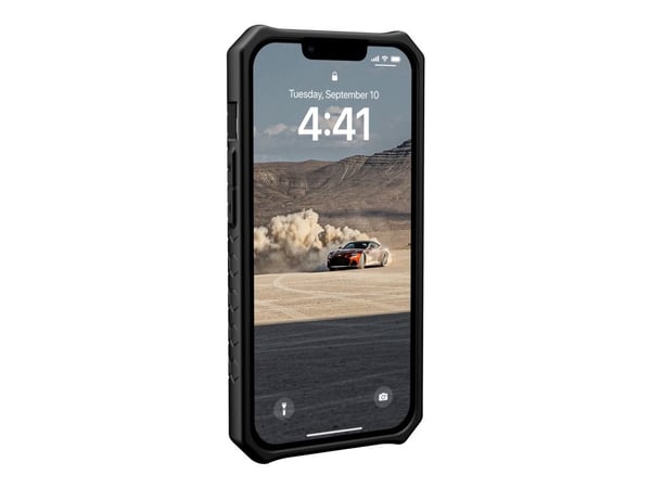 UAG Rugged Monarch Case for iPhone 14 Kevlar Black - Baksidedeksel for mobiltelefon - robust - legeringsmetall, TPU-ramme, polykarbonat skjærplate ...
