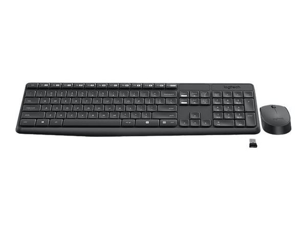 Logitech MK235 - Tastatur- og mussett - trådløs - 2.4 GHz - US International