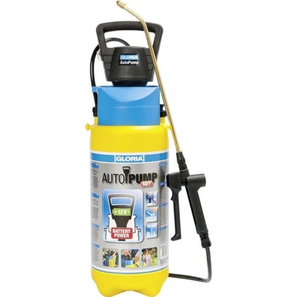 GLORIA AutoPump Set, Håndbasert sprøytepistol, 7 l, 5 l, Blå, Gult, Plast, Messing