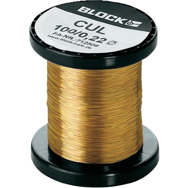 Lackerad koppartråd Block Lackerad, utvändig diameter (utan isoleringslack): 0,28 mm, 175 m, 0,10 kg