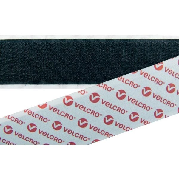 VELCRO® E08802533013025 Tarranauha liimaamiseen Nasta (L x S) 25000 mm x 25 mm Musta 25 m