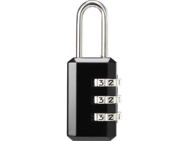 Sygonix SY-5044452 Hængelås 22 mm Sort Kombinationslås