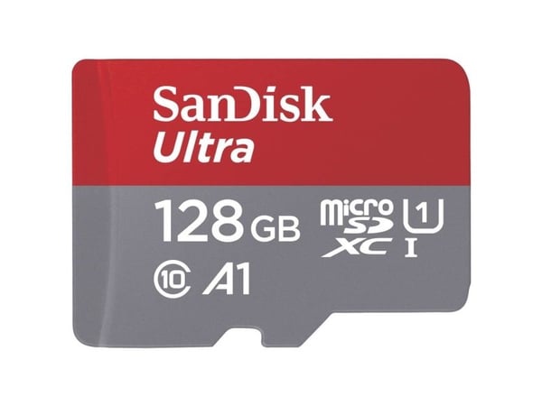 SanDisk Ultra - Flashminnekort (microSDXC til SD-adapter inkludert) - 128 GB - A1 / UHS-I U1 / Class10 - microSDXC UHS-I