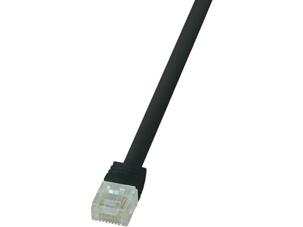 LogiLink SlimLine - Koblingskabel - RJ-45 (hann) til RJ-45 (hann) - 25 cm - UTP - CAT 6 - flat - svart
