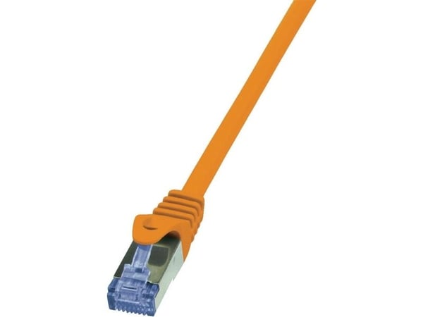 LogiLink PrimeLine - Koblingskabel - RJ-45 (hann) til RJ-45 (hann) - SFTP, PiMF - CAT 6a - halogenfri, uten hindringer - oransje