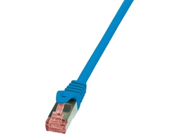 LogiLink PrimeLine - Koblingskabel - RJ-45 (hann) til RJ-45 (hann) - SFTP, PiMF - CAT 6 - halogenfri, formstøpt, uten hindringer - blå
