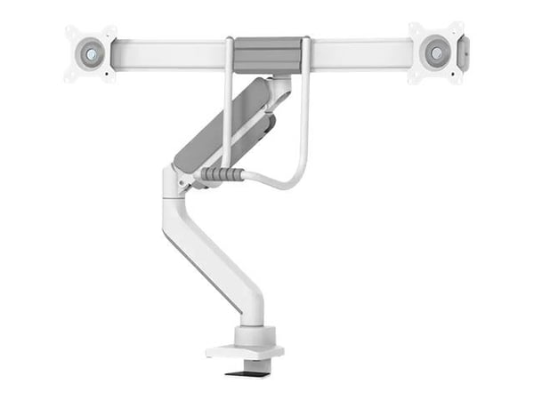 Neomounts DS75-450WH2 - Monteringssats (vridbar arm, öppningsring, övre fästklämma) - fullständig rörelse - för 2 LCD-bildskärmar - vit - skärmstor...