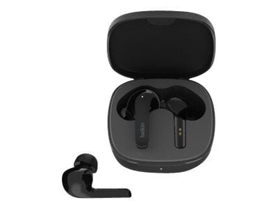 Belkin SoundForm Flow - True wireless-hodetelefoner med mikrofon - i øret - Bluetooth - aktiv støydemping - svart