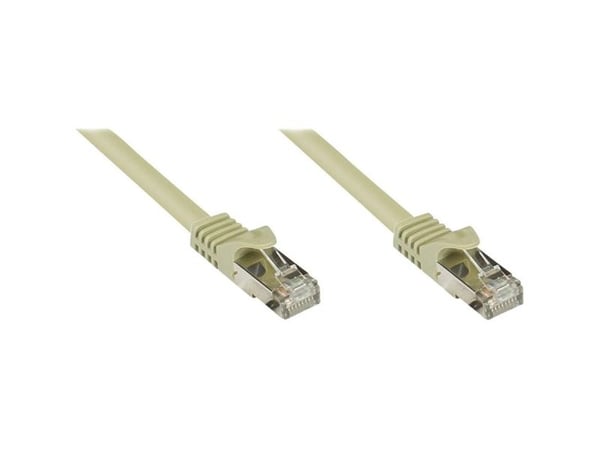 RJ45 patchkabel Cat.7 uskjermet kabel og sperrebeskyttelse (RNS®), S/FTP, PiMF, halogenfri, 600 MHz, OFC, grå, 0,25 m, Good Connections® (8070R-003)
