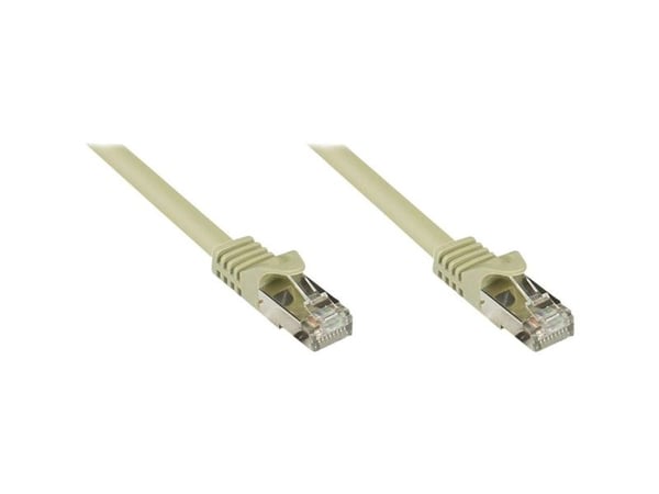 RJ45 patchkabel Cat.7, oskärmad kabel och låsskydd (RNS®), S/FTP, PiMF, halogenfri, 600 MHz, OFC, grå, 15 m, Good Connections® (8070R-150)