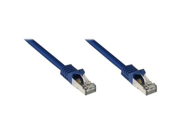 RJ45 patchkabel Cat.7 uklassifisert kabel med RNS® låsebeskyttelse S/FTP PiMF halogenfri 600MHz OFC blå 2 m Good Connections® (8070R-020B)