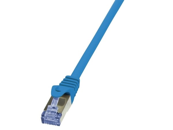 LogiLink PrimeLine - Koblingskabel - RJ-45 (hann) til RJ-45 (hann) - SFTP, PiMF - CAT 6a - halogenfri, formstøpt, uten hindringer - blå