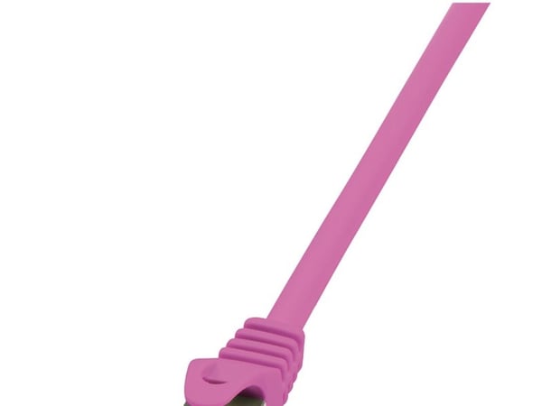 LogiLink PrimeLine - Koblingskabel - RJ-45 (hann) til RJ-45 (hann) - 5 m - SFTP, PiMF - CAT 6a - halogenfri, formstøpt, uten hindringer - rosa