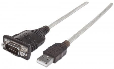 Manhattan 151849, Svart, 1,8 m, USB, Serial/COM/RS232/DB9, Hankjønn, Hankjønn