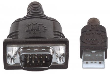 Manhattan 151849, Svart, 1,8 m, USB, Serial/COM/RS232/DB9, Hankjønn, Hankjønn