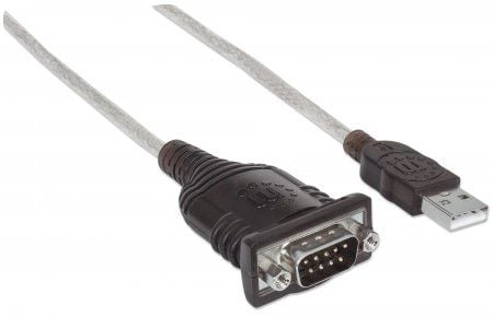 Manhattan 151801, Sølv, 0,45 m, USB A, Serial/COM/RS232/DB9, Hankjønn, Hankjønn