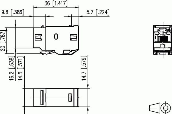 BTR IT CONNECT E-DAT modul coupler 8(8) Cat.6 - Kontakt - CAT 6