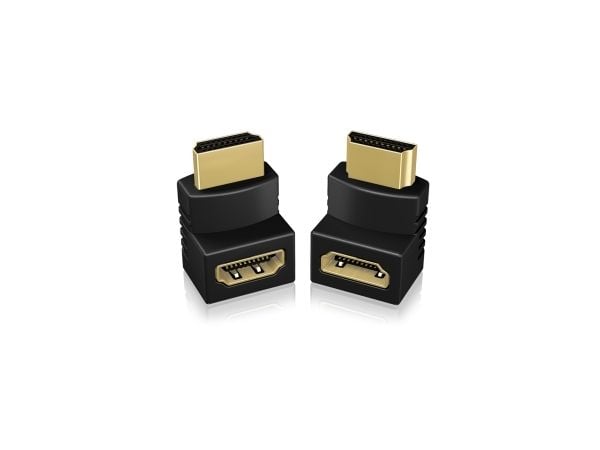 ICY BOX IB-CB009-1 - HDMI-adapter - HDMI hann til HDMI hunn - svart - 4K-støtte (en pakke 2)