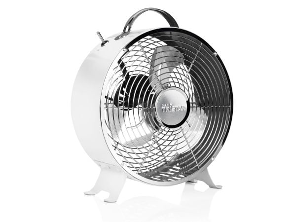 Tristar VE-5967, Kotitaloustuuletin lavoilla, Hopea, Valkoinen, Taulukko, Metalli, 49,5 dB, 1800 RPM