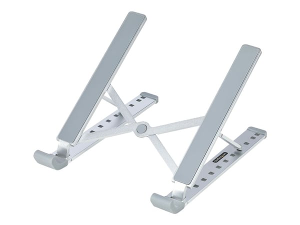 StarTech.com Foldable Laptop Riser Stand, Portable Height Adjustable Ergonomic Laptop Stand, Ventilated Aluminum Frame Supports 22lb (10Kg), Tilt/R...