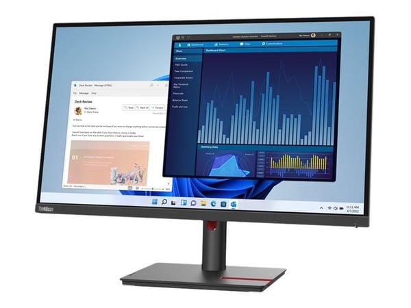 Lenovo ThinkVision T27p-30 - LED-skärm - 27" - 3840 x 2160 4K @ 60 Hz - IPS - 350 cd/m² - 1300:1 - 4 ms - HDMI, DisplayPort, USB-C - svart