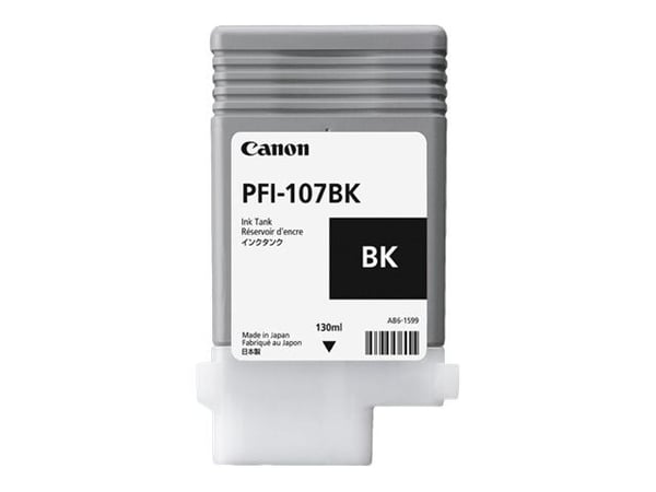 Canon PFI-107 BK - 130 ml - foto-svart - original - bläcktank - för imagePROGRAF iPF670, iPF680, iPF685, iPF770, iPF780, iPF785
