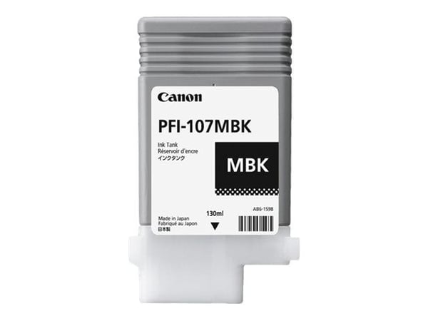 Canon PFI-107 MBK - 130 ml - mattsvart - original - bläcktank - för imagePROGRAF iPF670, iPF680, iPF685, iPF770, iPF780, iPF785