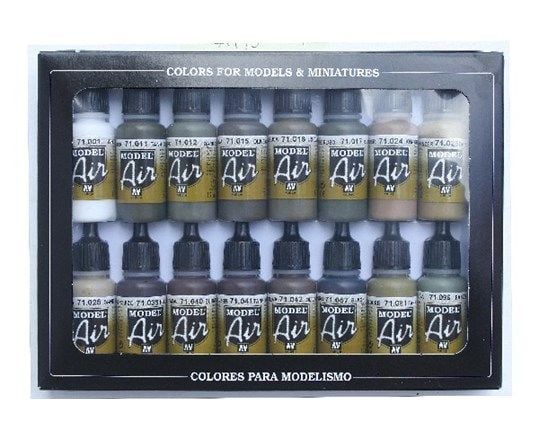 Vallejo 71.190, 17 ml, Svart, Brun, Grön, Grå, Oliv, Röd, Umbra, Vit, Gul, Matt, Flaska