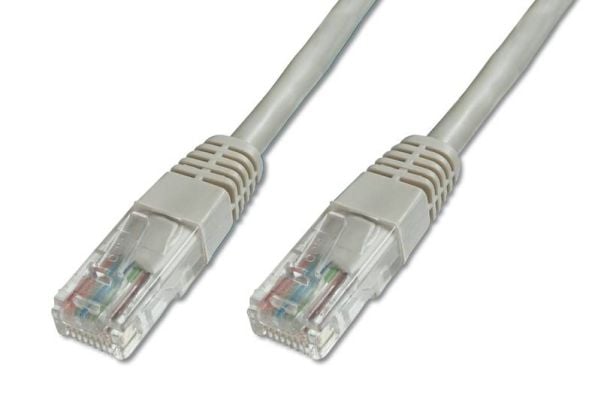 DIGITUS Professional - Patchkabel - RJ-45 (han) til RJ-45 (han) - 25 cm - UTP - CAT 5e - booted, formet - grå