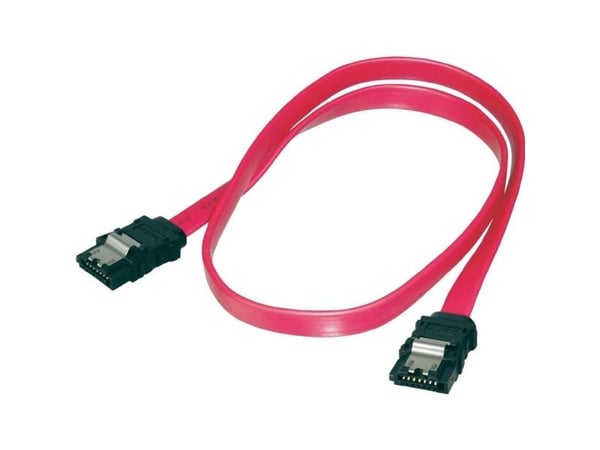 ASSMANN - SATA-kabel - Serial ATA 150/300/600 - SATA til SATA - 30 cm - låst, formstøpt, flat - rød