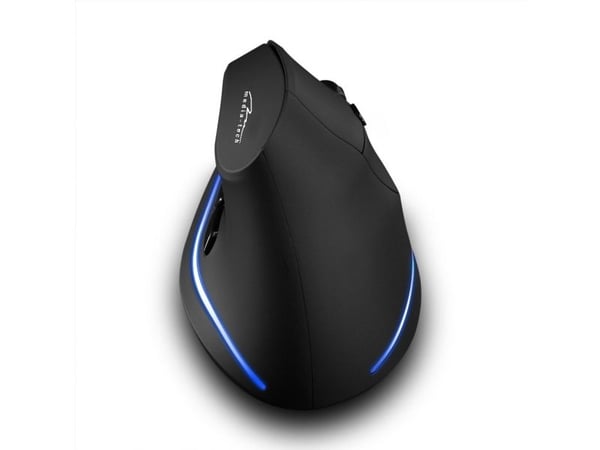 Media-Tech VERTIC RF MT1123 - Vertikal mus - ergonomisk - høyrehendt - optisk - 5 knapper - trådløs - 2.4 GHz - USB trådløs mottaker