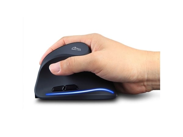 Media-Tech VERTIC RF MT1123 - Vertikal mus - ergonomisk - høyrehendt - optisk - 5 knapper - trådløs - 2.4 GHz - USB trådløs mottaker