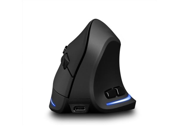 Media-Tech VERTIC RF MT1123 - Vertikal mus - ergonomisk - høyrehendt - optisk - 5 knapper - trådløs - 2.4 GHz - USB trådløs mottaker